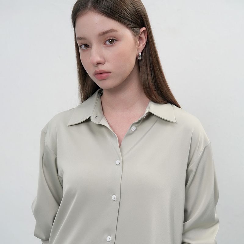 セミルーズシルクシャツ [KHAKI]