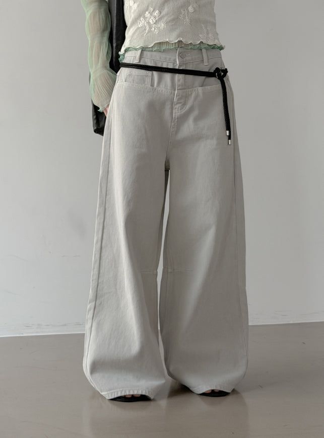 Modic Cut-out Wide Flow Cotton Pants