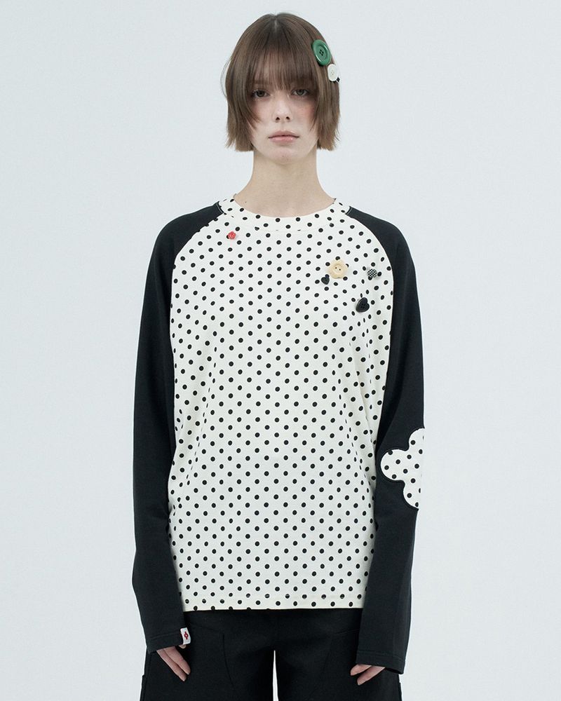 Fazed(フェイズド)の「patched raglen t-shirts / white(Tops)」