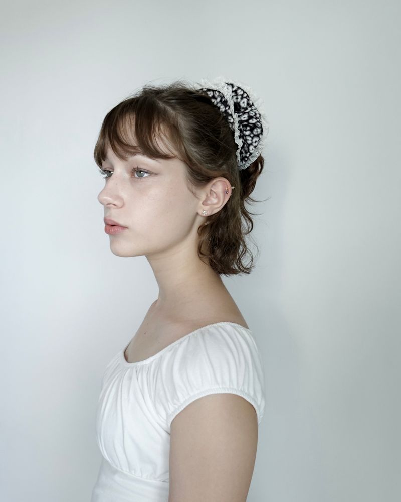 Leopard ruffle scrunchie 003