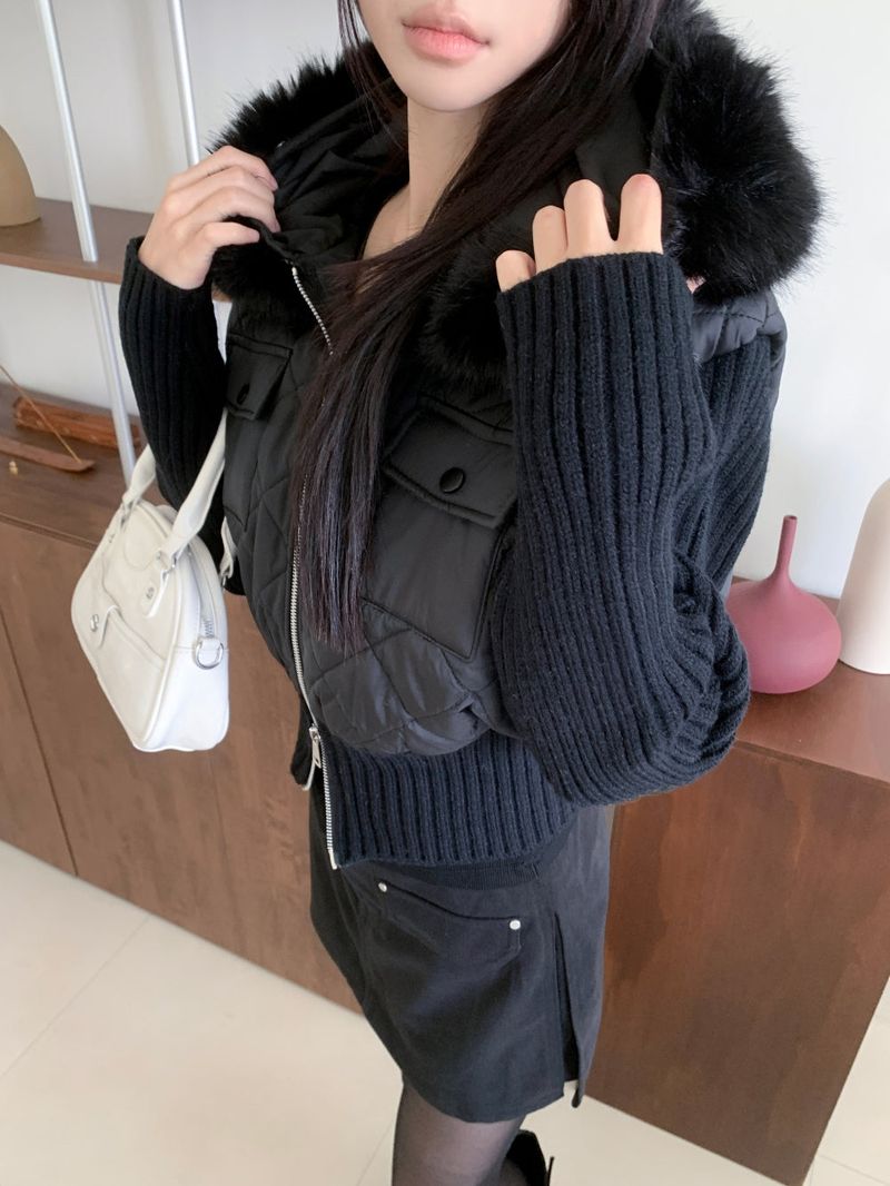 Motion Two-Way Zipper Quilted Knit Padding (3 Colors)