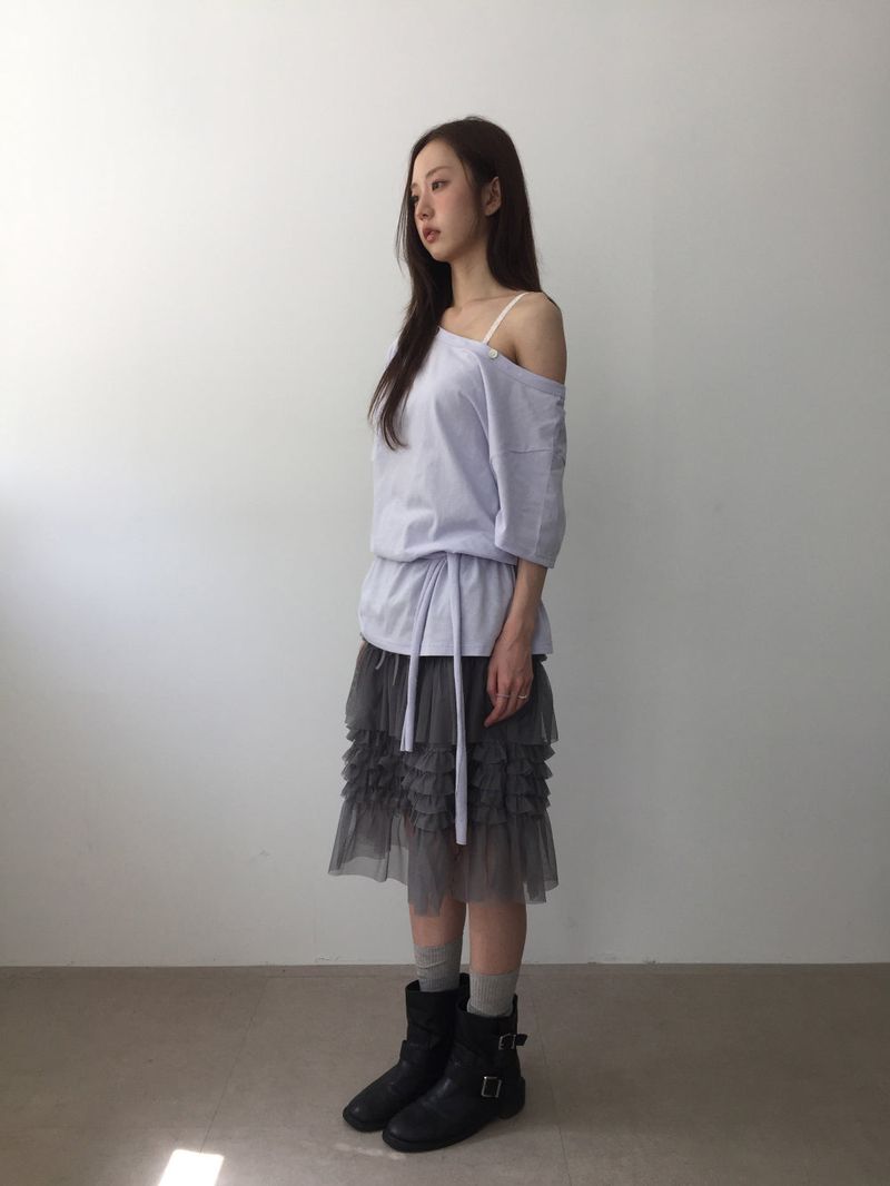 Verde chiffon skirt (3color)
