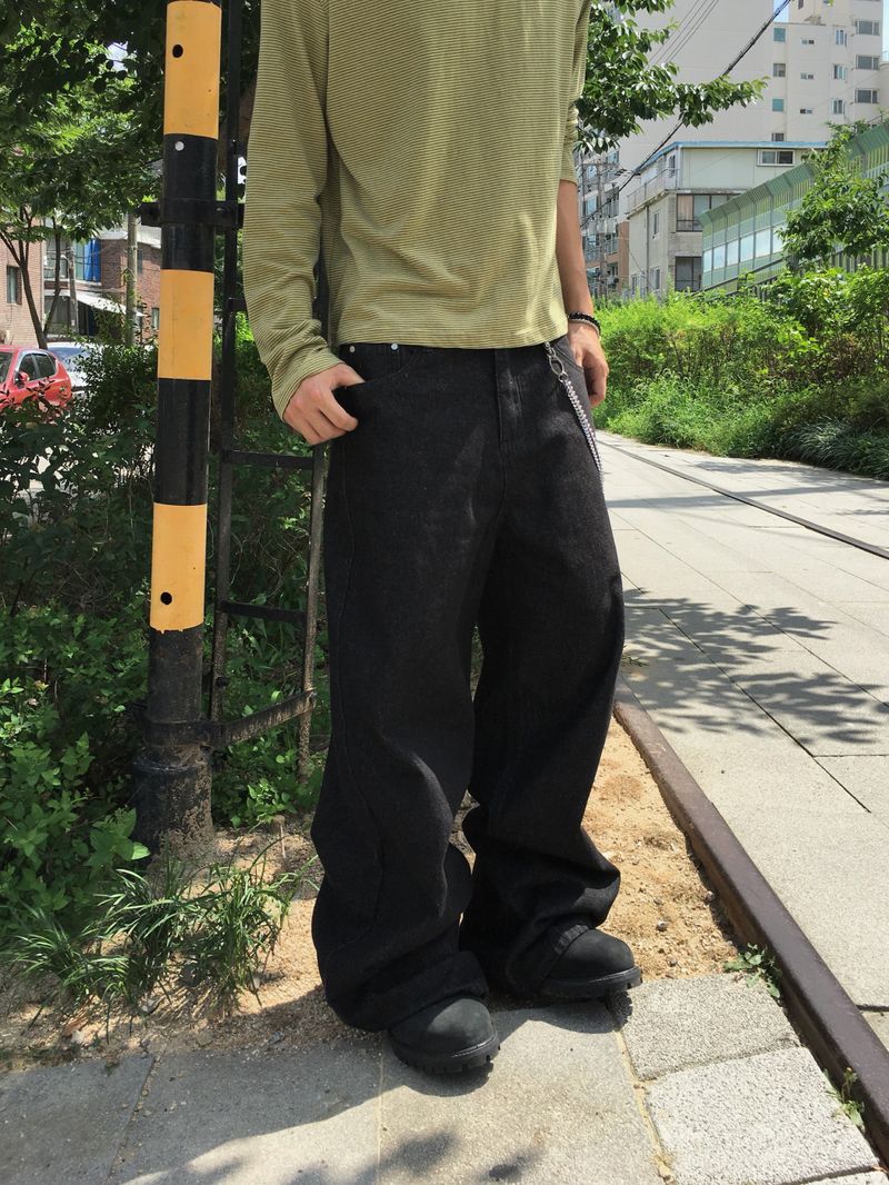 ステイン ノンフェードフレアデニムパンツ 2C