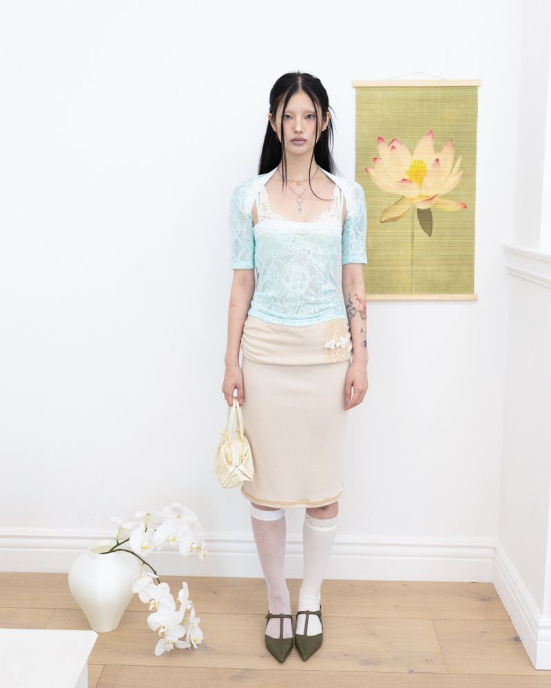 [香] Belle Lace Midi Skirt (3-way) (Beige)