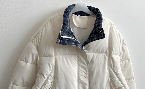 Daring checkered lining point short padded coat