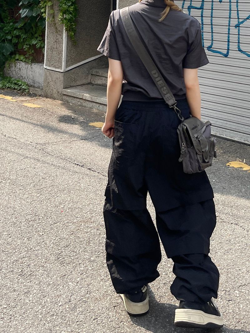 Summer nylon balloon double cargo pants