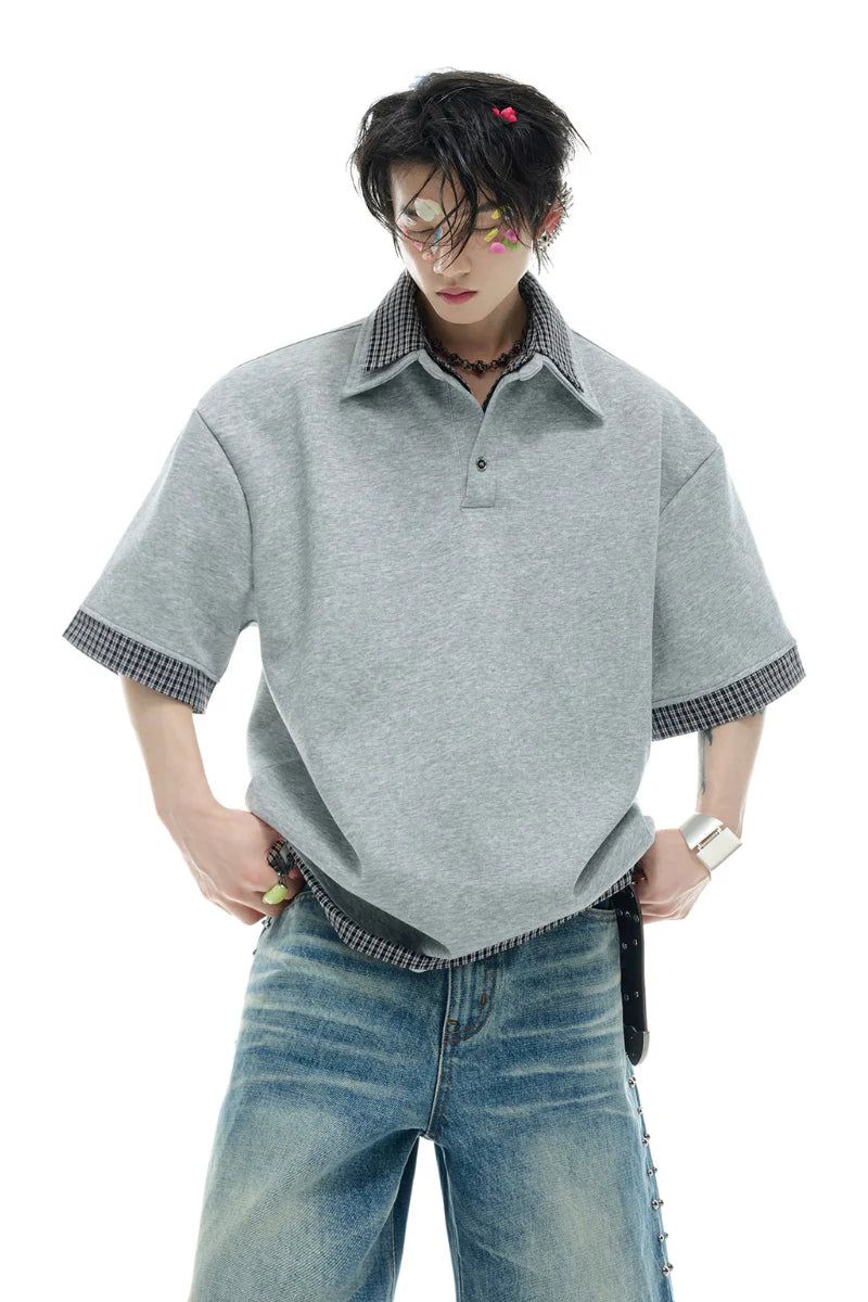 Argue Cultureの「プレイドレイヤードポロTシャツ（トップス）」