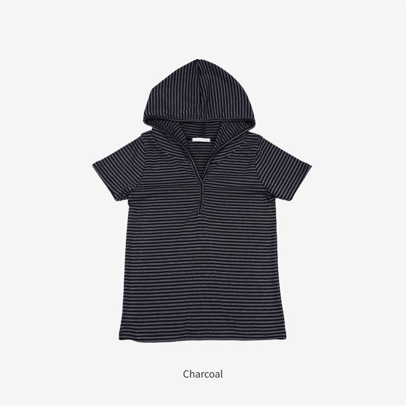 ルナン ストライプ フード付きTシャツ