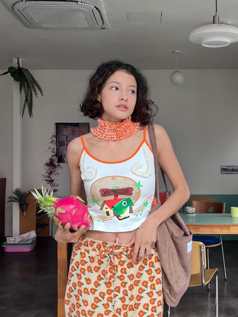UnsocialNight lace cartoon vest