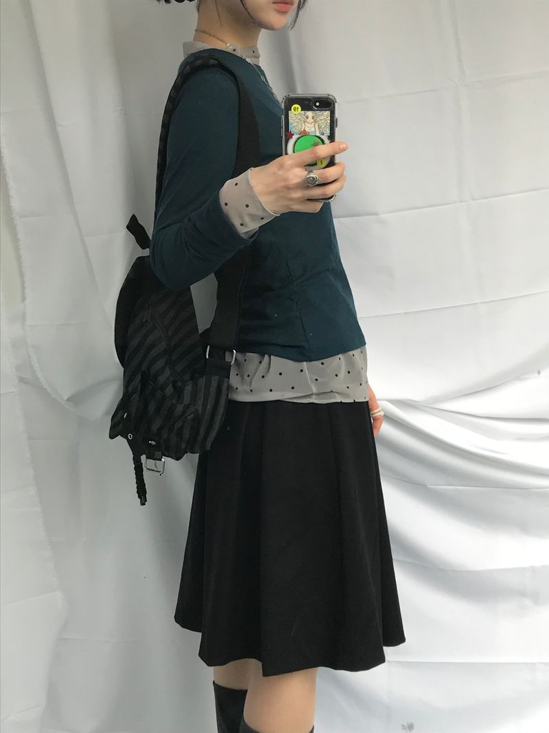 veloni basic bell pleats skirt