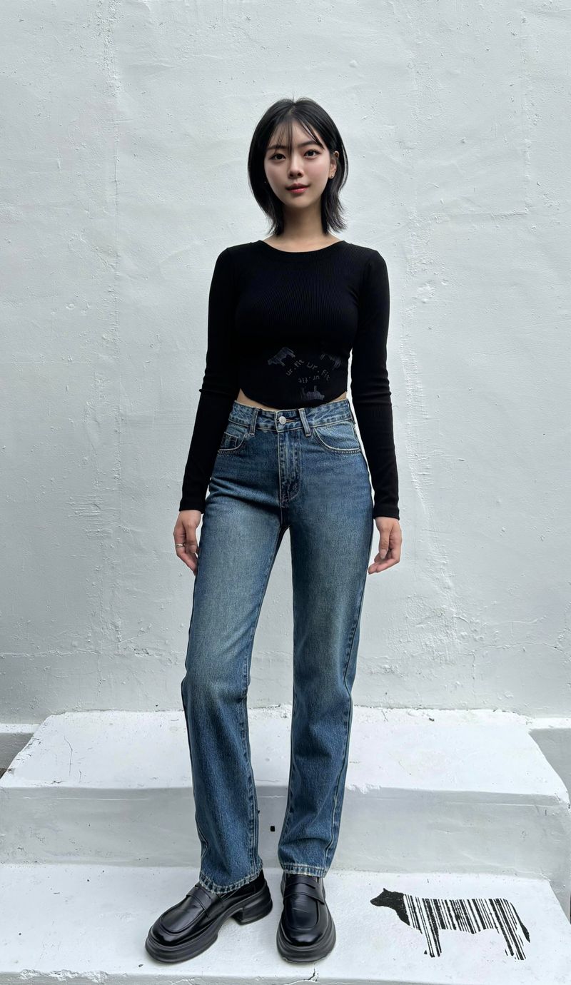 STRAIGHT FIT DENIM PANTS code 18317
