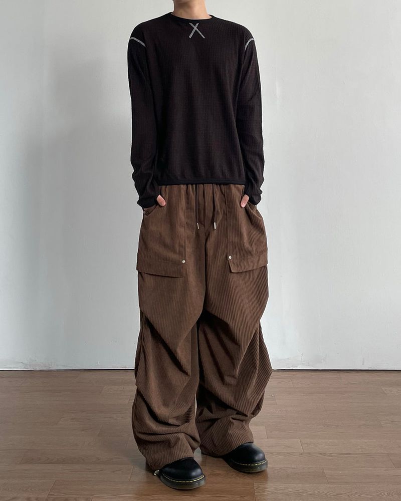 Crip Rivet Corduroy Pants