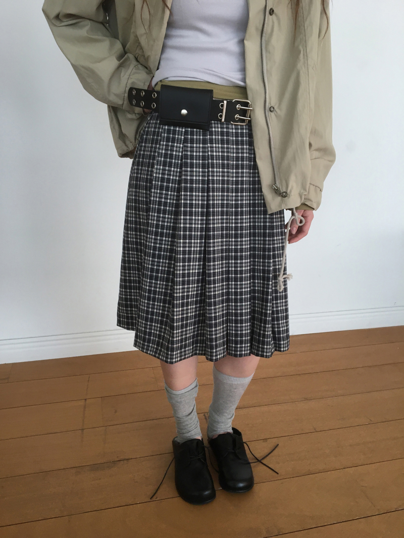 YWD PLAID PLEATS SKIRT (3color)