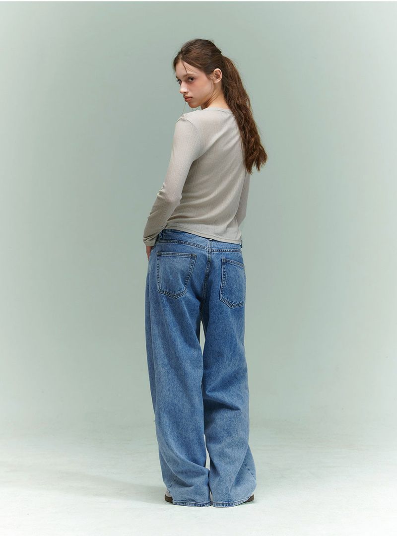 SLIP SHEER WAVE LONGSLEEVE [OLIVE]