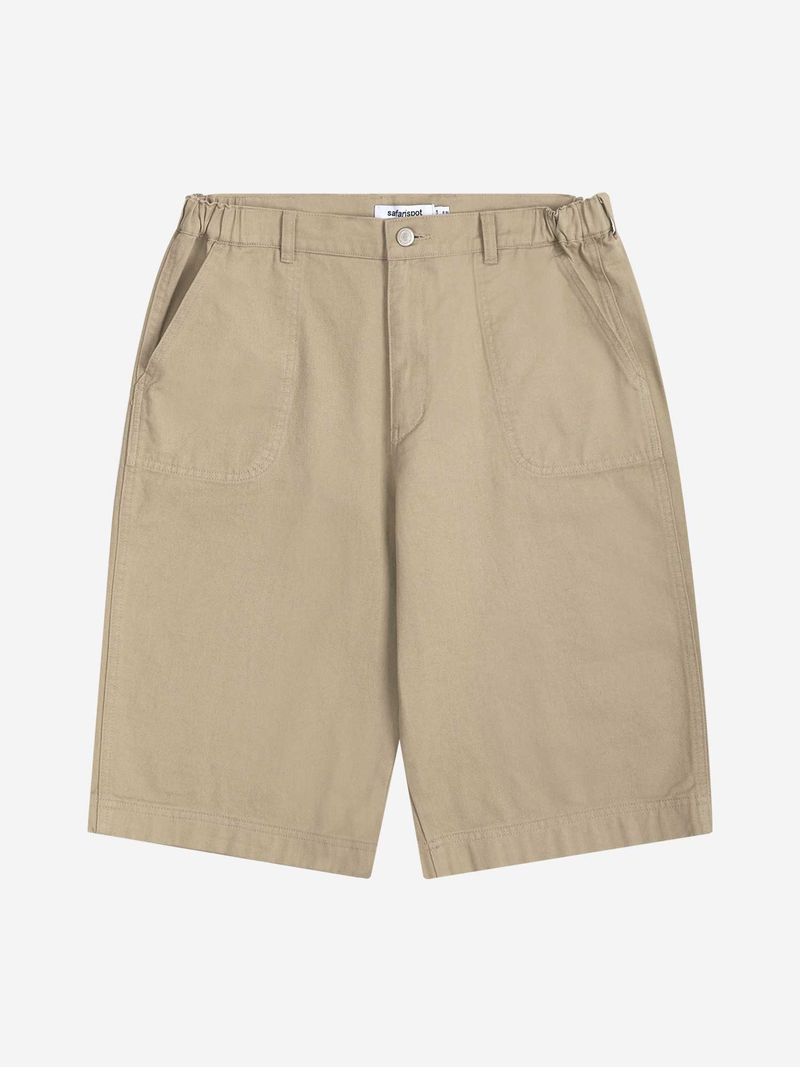 REGULAR WIDE WORK HALF PANTS (BEIGE)