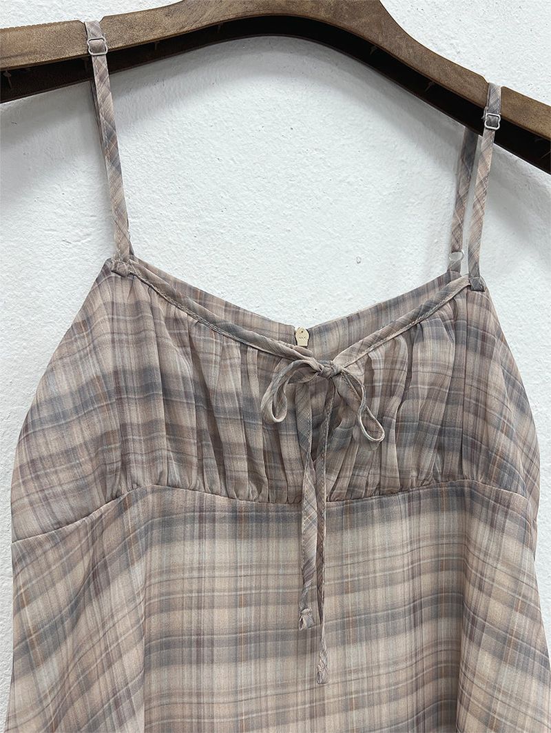 MAUVE CHECK MINI DRESS (3C)