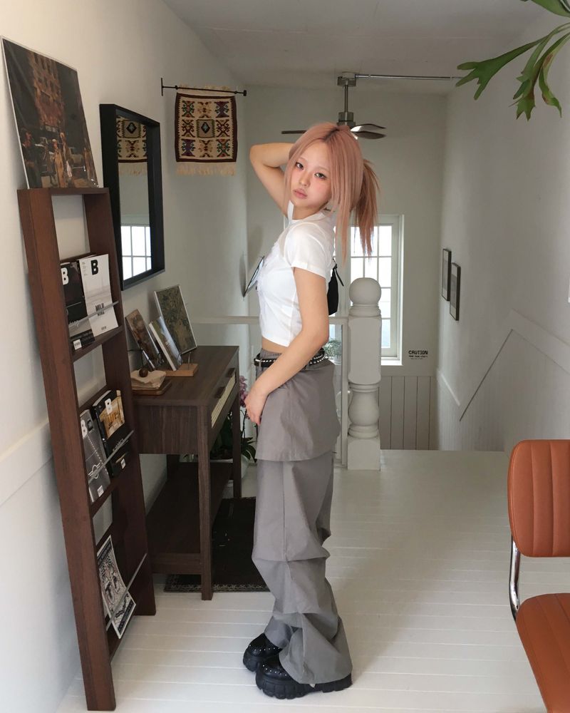 Pintuck skirt pants