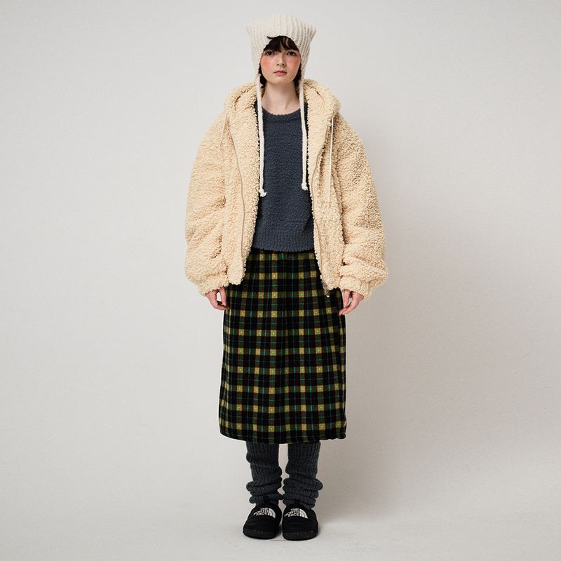 チェックミディスカート