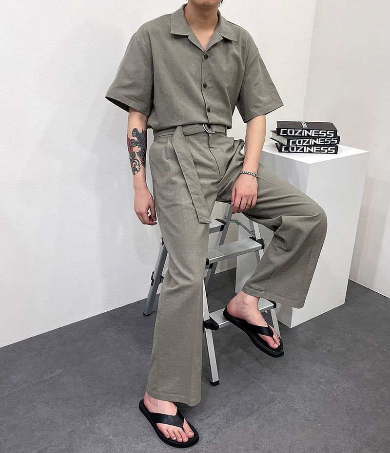 RO linen wide jumpsuit (3 colors)