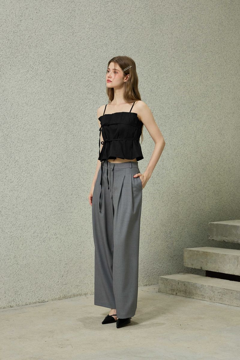 TOMO WIDE SLACKS / CHARCOAL
