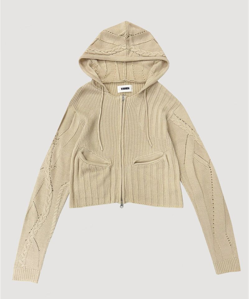 DOUBLE ZIP KNIT HOODIE