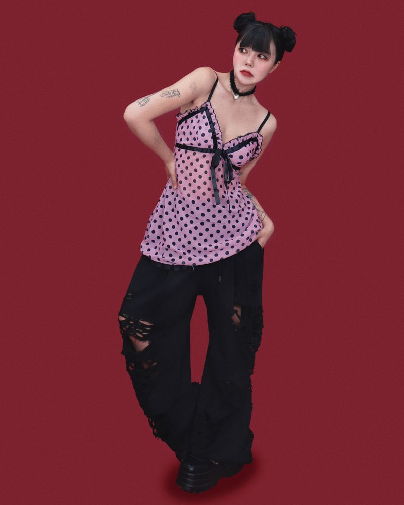 disco damage string pants (3color)