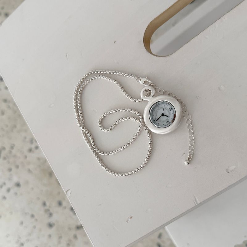 Muted White Time Necklace