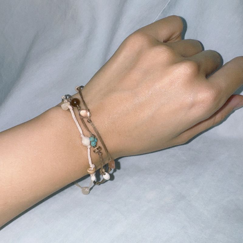 drop cat's eye knot bracelet (brown)