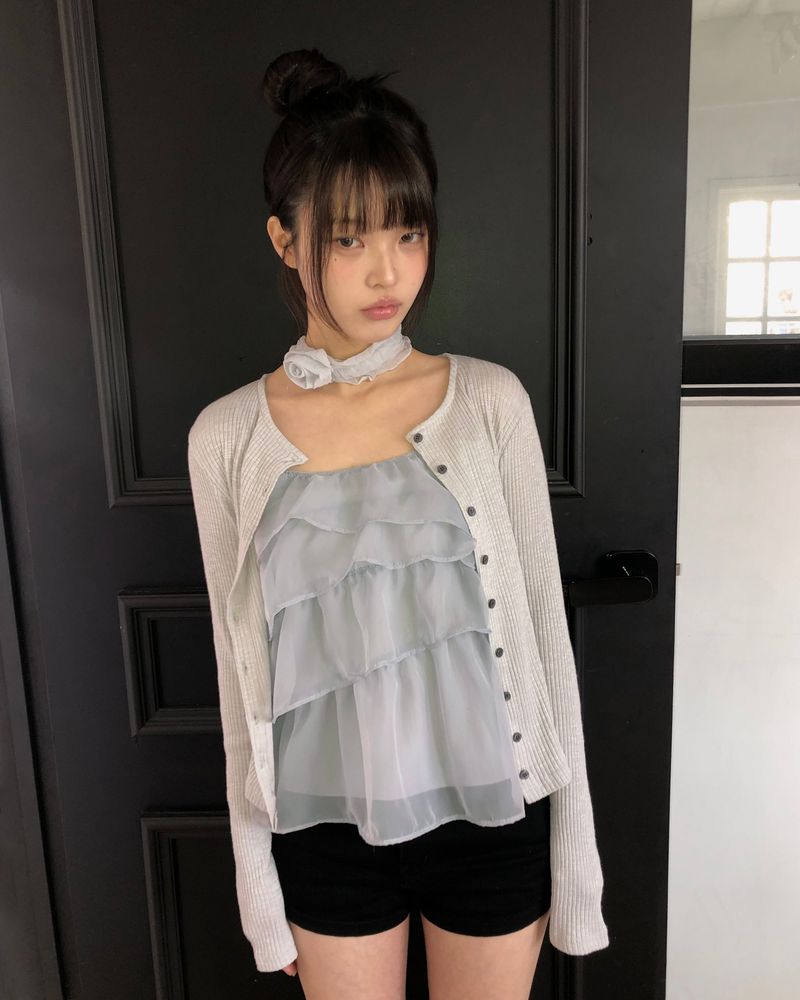 Juten Frill Bustier Sleeveless Blouse