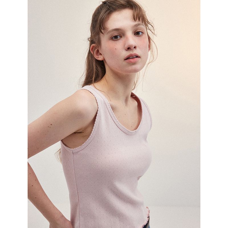 SCALLOP PUNCHING SLEEVELESS_PINK
