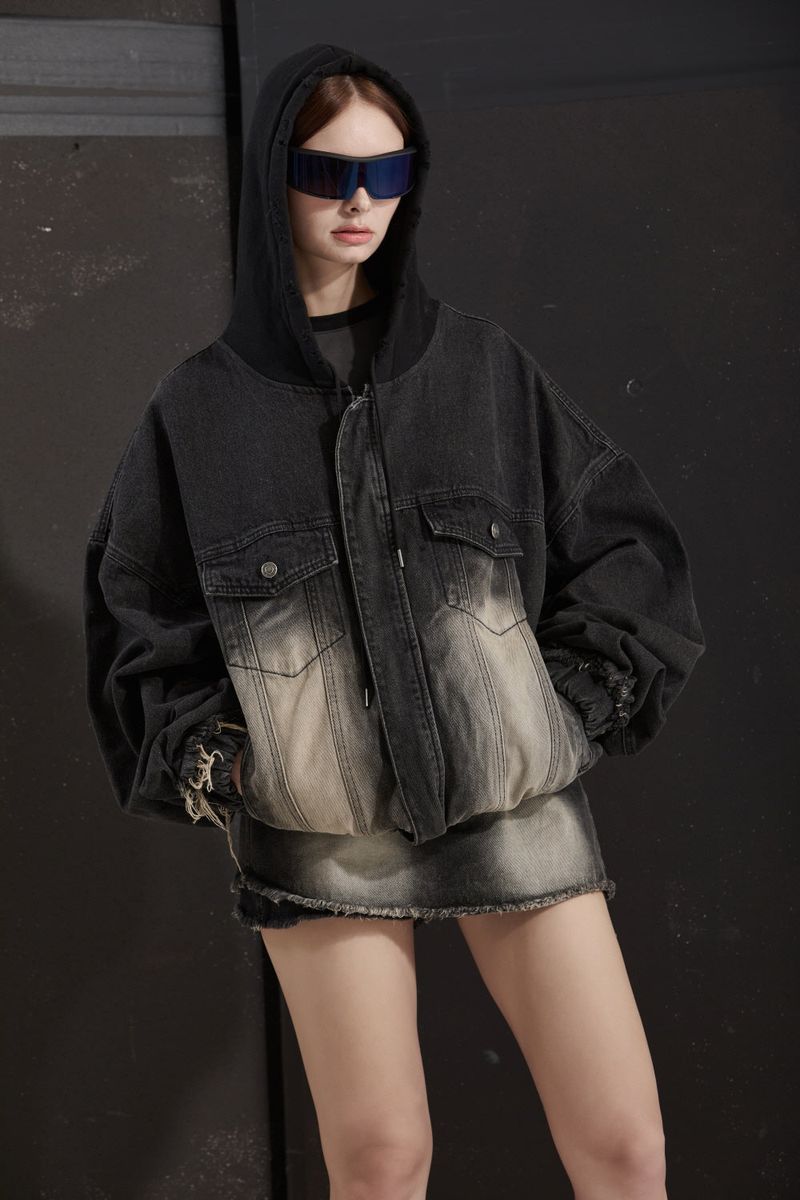 COVER DENIM JACKET -BLACK