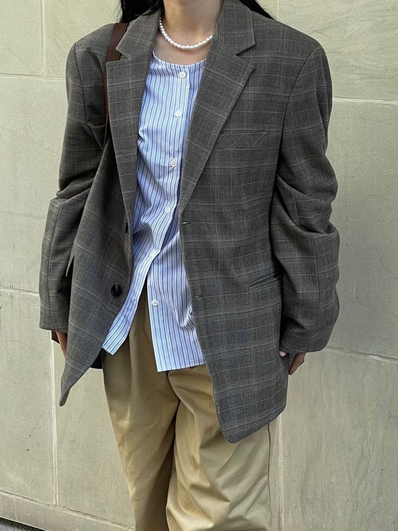 Vichy check pattern blazer