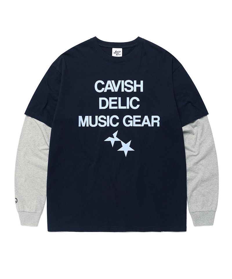 cavish（カビシ）の「DELIC レイヤード LS TEE ネイビー(CV2FSUT579A)（トップス）」