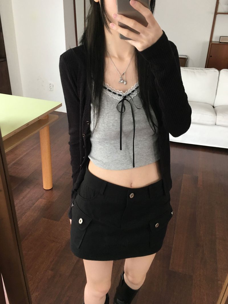 Ribbon lace sleeveless (3 colors)