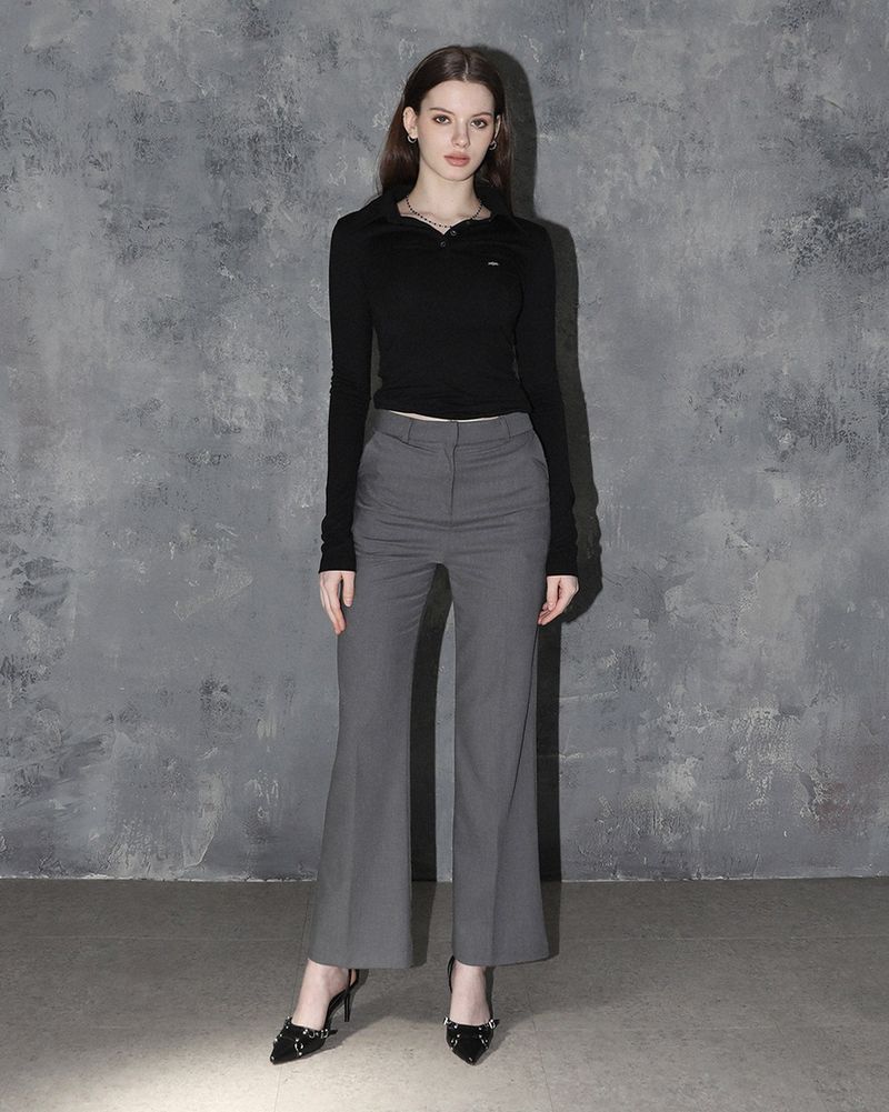 Metal Triclipse Semi Bootcut Slacks Charcoal