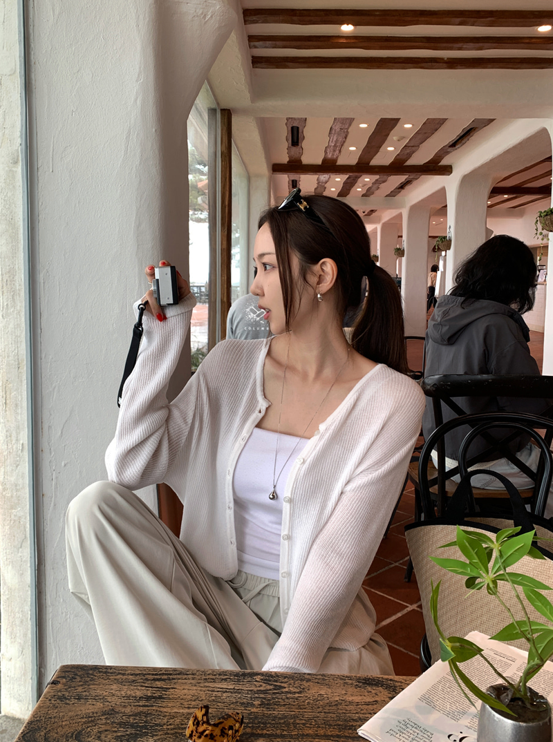 FINLEU(フィンル)の「Loop Summer Ribbed Knit Cardigan / 4 colors(Tops)」