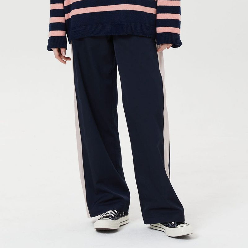 Line color block wide track pants