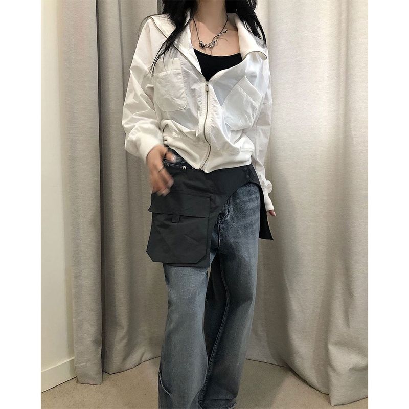 Wave Nylon Layered Skirt