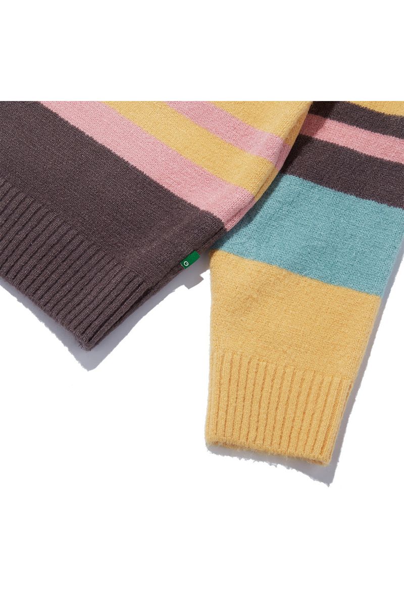 Bear Patch Multi Stripe Knit_Yellow