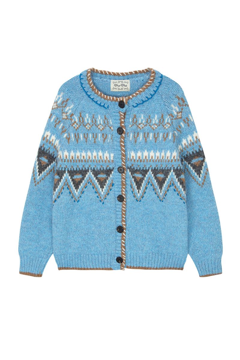 POPPALS（ポップパルズ）の「Atelier Jacquard Knit Cardigan [Blue]（Tops）」