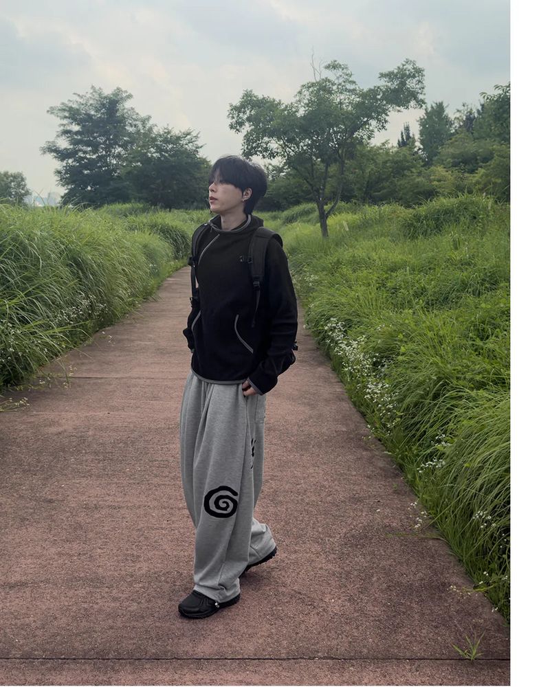 Terne ribbed diagonal zipper hoodie