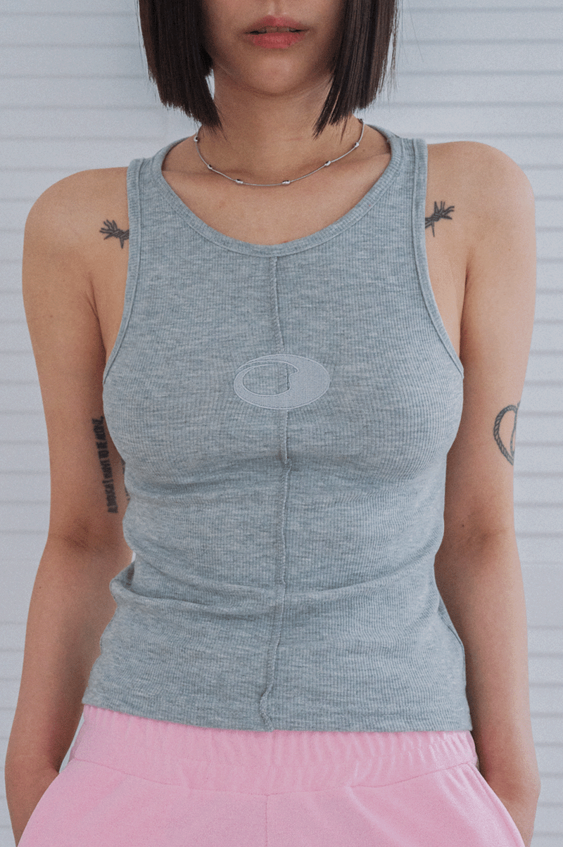 half logo sleeves_grey