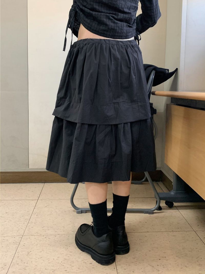  STRING LAYERED FLARE SKIRT