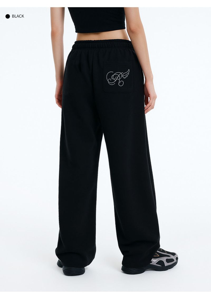 R DOT WING MINI ONE TUCK WIDE SWEAT PANTS (2color)
