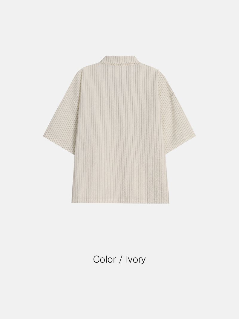 Cipher Cropped Short Sleeve Shirt (2 Colors)