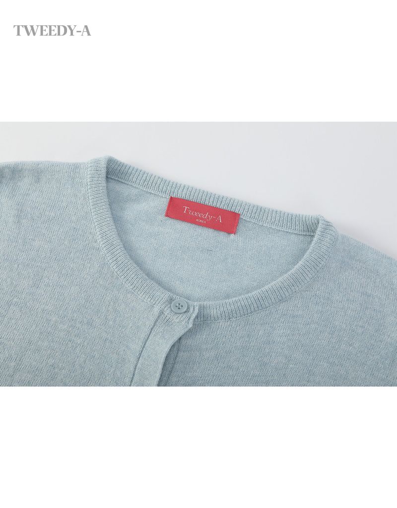 Basic Cashmere Mixed Round Cardigan 6 Colors