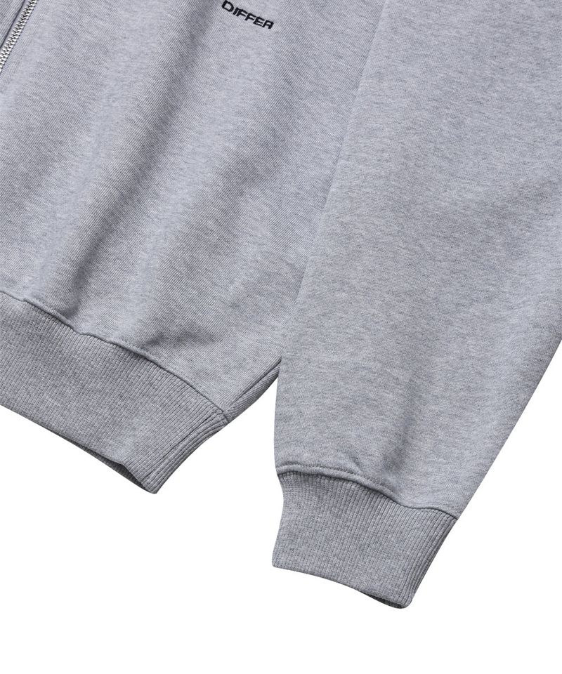 HAIF-ZIP HOODIE (CROP)_GRAY