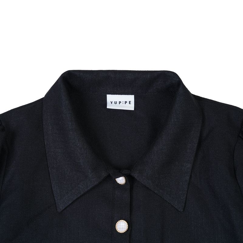 ツイードシャツ / TWEED SHIRT_ALL BLACK