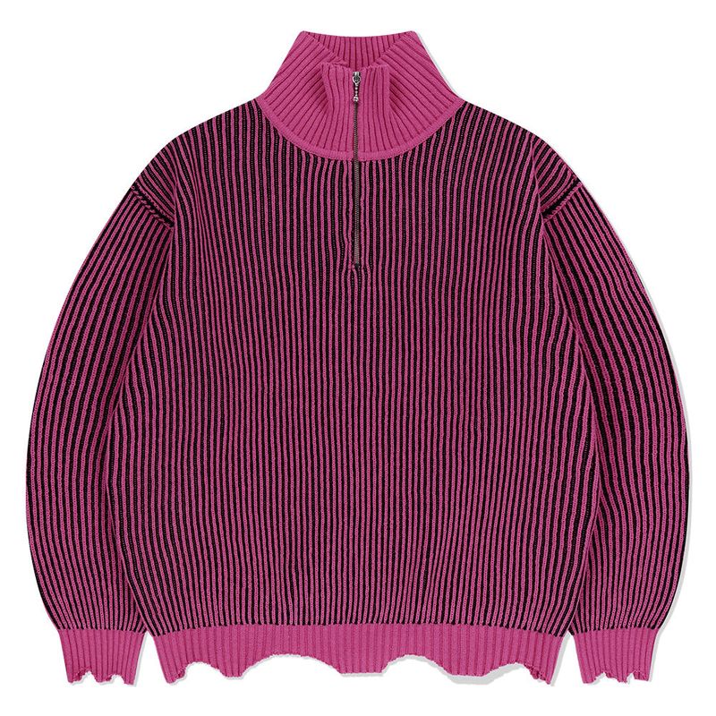 mahagrid(マハグリッド)の「CUTTING CONTRAST HALF ZIP-UP KNIT(Tops)」