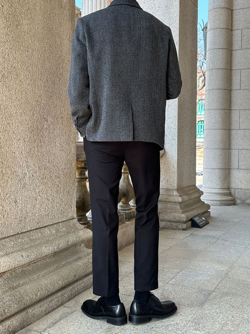 LMN Herringbone Wool Blazer (2 colors)